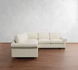 PB Comfort Modern Roll Arm 3-Piece L-Shaped Sectional (115&quot;)