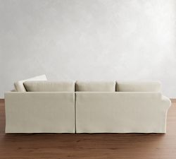 PB Comfort Modern Roll Arm Slipcovered 3-Piece Wedge Sectional (115&quot;)