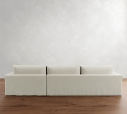 Westwood Roll Arm Deep Seat Slipcovered Chaise Sectional (136&quot;-154&quot;)
