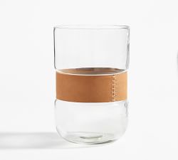 Open Box: Saddle Faux Leather Hurricane Candleholders