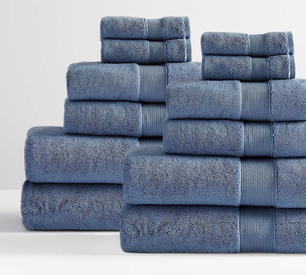 Classic Organic Towel Bundle, Indigo, Set of 12