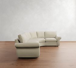 Pearce Roll Arm 3-Piece Curved Wedge Sectional (131&quot;)