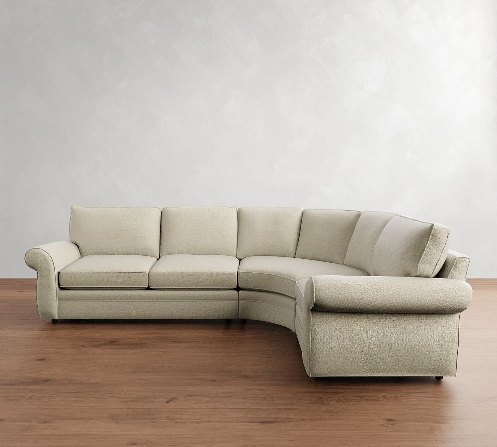 Pearce Roll Arm 3-Piece Curved Wedge Sectional (131&quot;)