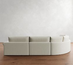 Westwood Roll Arm Slipcovered 4-Piece Curved Wedge Sectional (153&quot;)