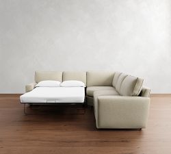 Pearce Square Arm 3-Piece L-Shaped Wedge Sleeper Sectional (121&quot;)