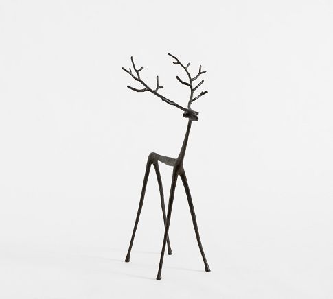 Oversized Standing Sculpted Reindeer