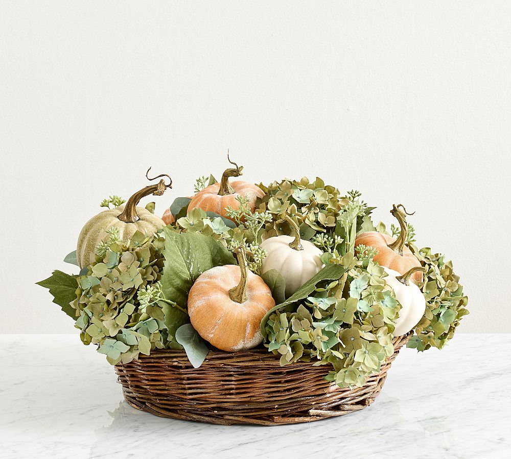 Faux Composed Mixed Harvest in Basket