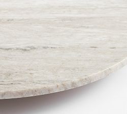 Open Box: Handcrafted Beige Marble Lazy Susan