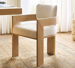 Modern Farmhouse Upholstered Dining Armchair