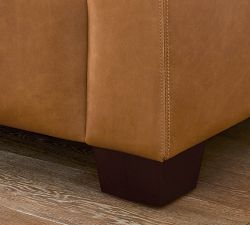 York Slope Arm Leather Sofa (60&quot;&ndash;95&quot;)