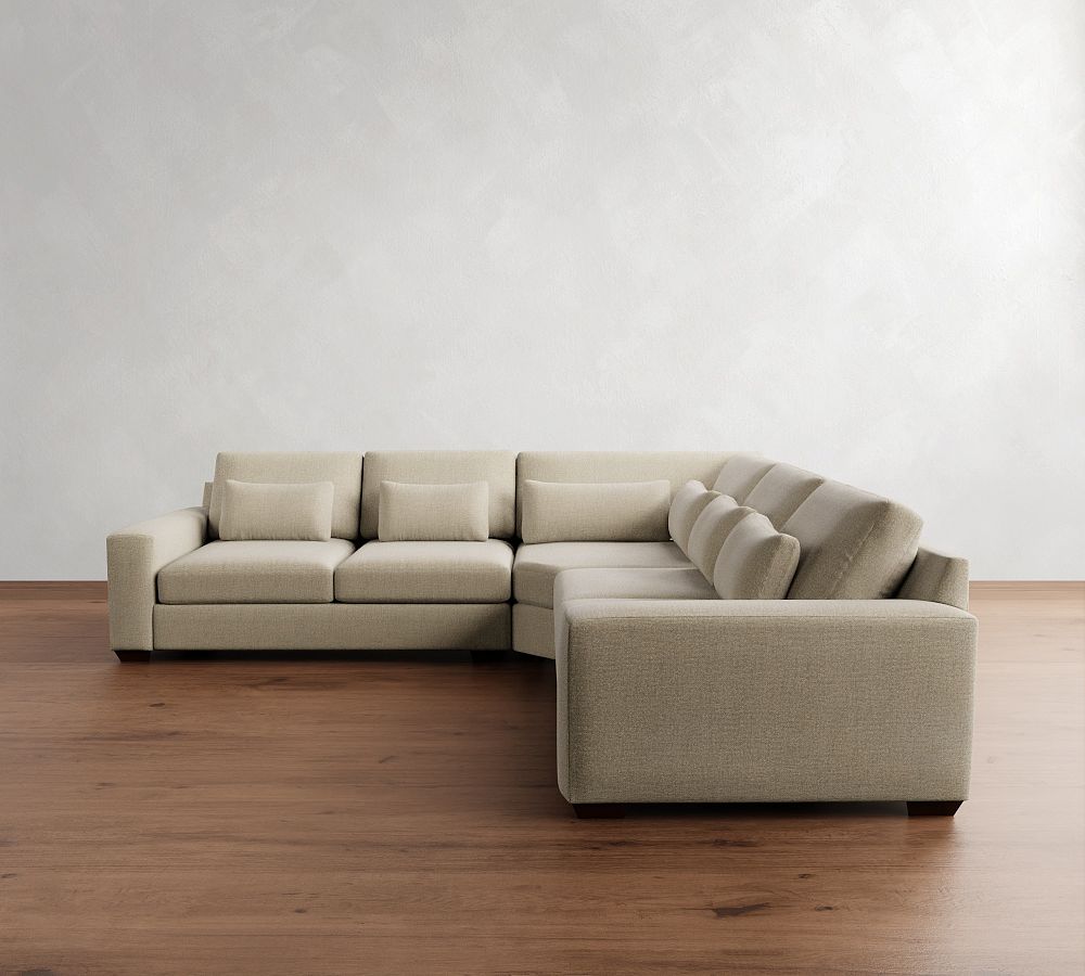 Big Sur Square Arm Deep Seat 3-Piece L-Shaped Wedge Sectional (129&quot;)