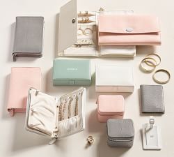 Personalized Mckenna Leather Travel Jewelry Portfolio
