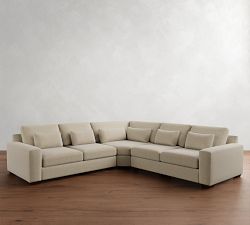 Big Sur Square Arm Deep Seat 3-Piece L-Shaped Wedge Sectional (129&quot;)