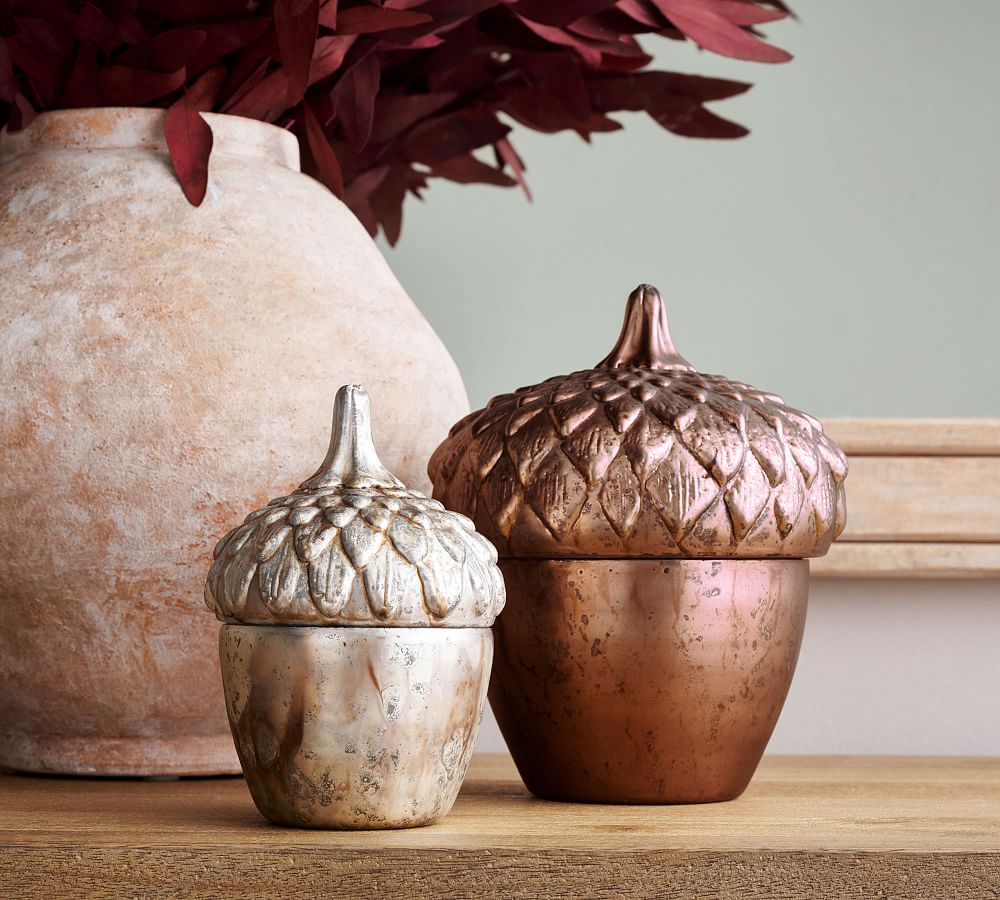 Acorn Lidded Scented Glass Candles - Harvest Spice