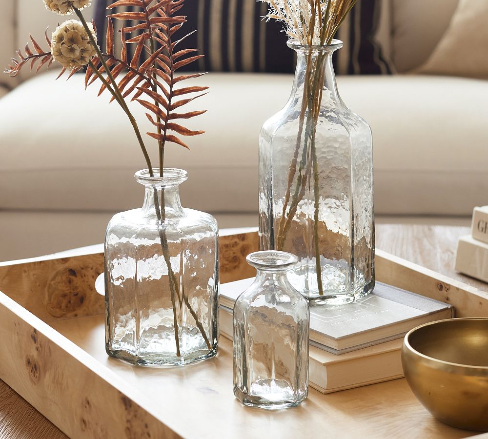 Handcrafted Caf&#233; Hammered Glass Vase
