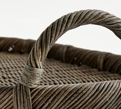 Open Box: Handwoven Wicker Oval Serving Tray