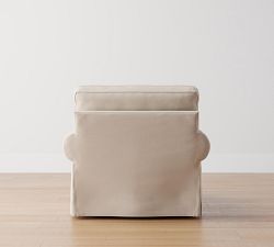 Buchanan Roll Arm Slipcovered Swivel Chair