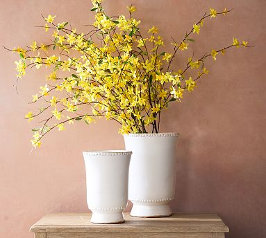 【 sykia 】Rainy Day Branches Pierce Faux Yellow Forsythia Branch | Pottery Barn
