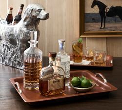 Handcrafted Leather Bar Trays