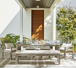 Indio Eucalyptus Round Extendable Outdoor Dining Table (48&quot;-93&quot;)