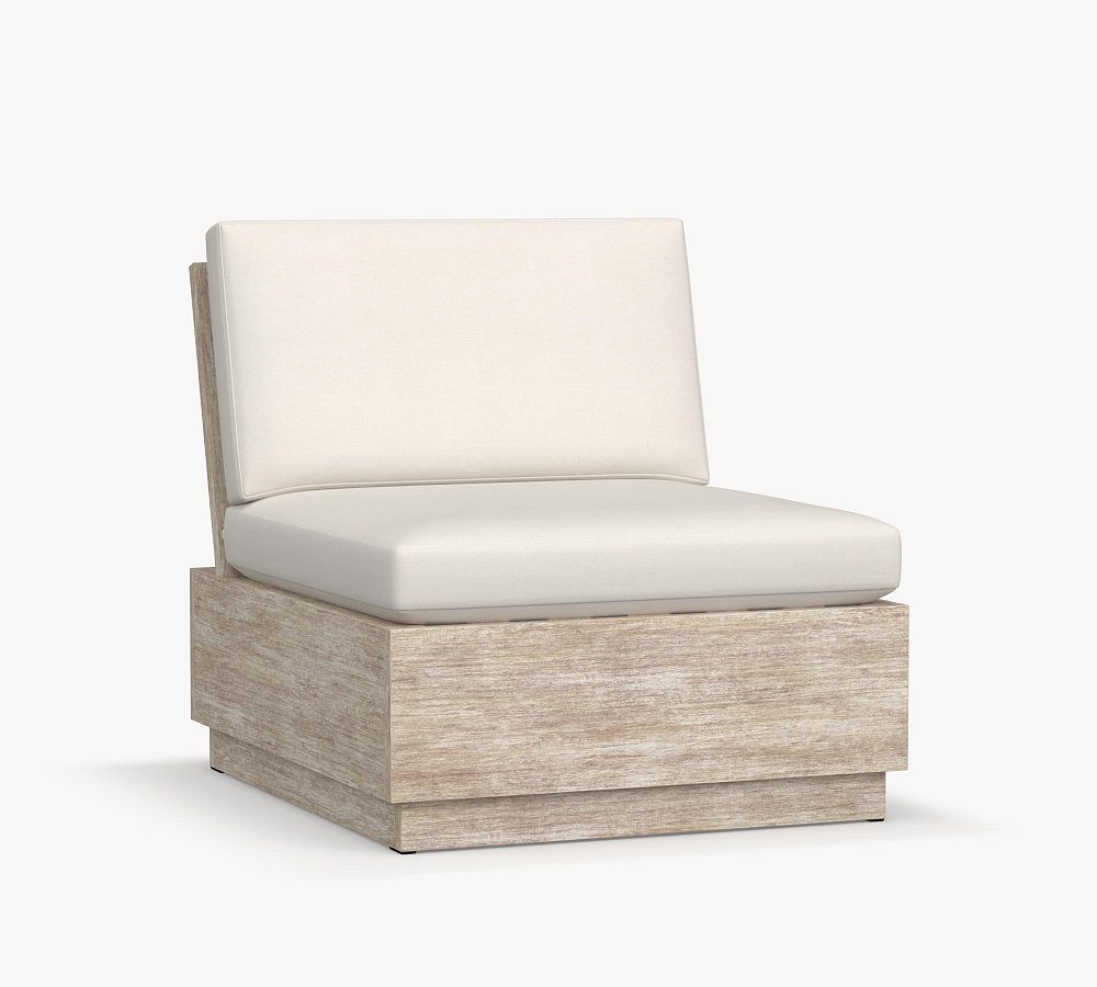 Indio Sectional Outdoor Cushion Platform Single, High Performance Canvas; White