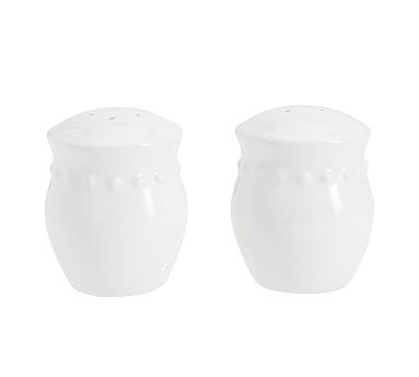Emma Beaded Stoneware Salt &amp; Pepper Shakers - True White