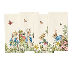 Peter Rabbit™ Garden Cotton/Linen Napkins - Mixed Set of 4