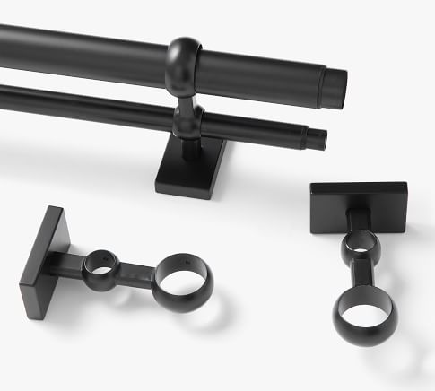 Double Curtain Rod & Wall Bracket
