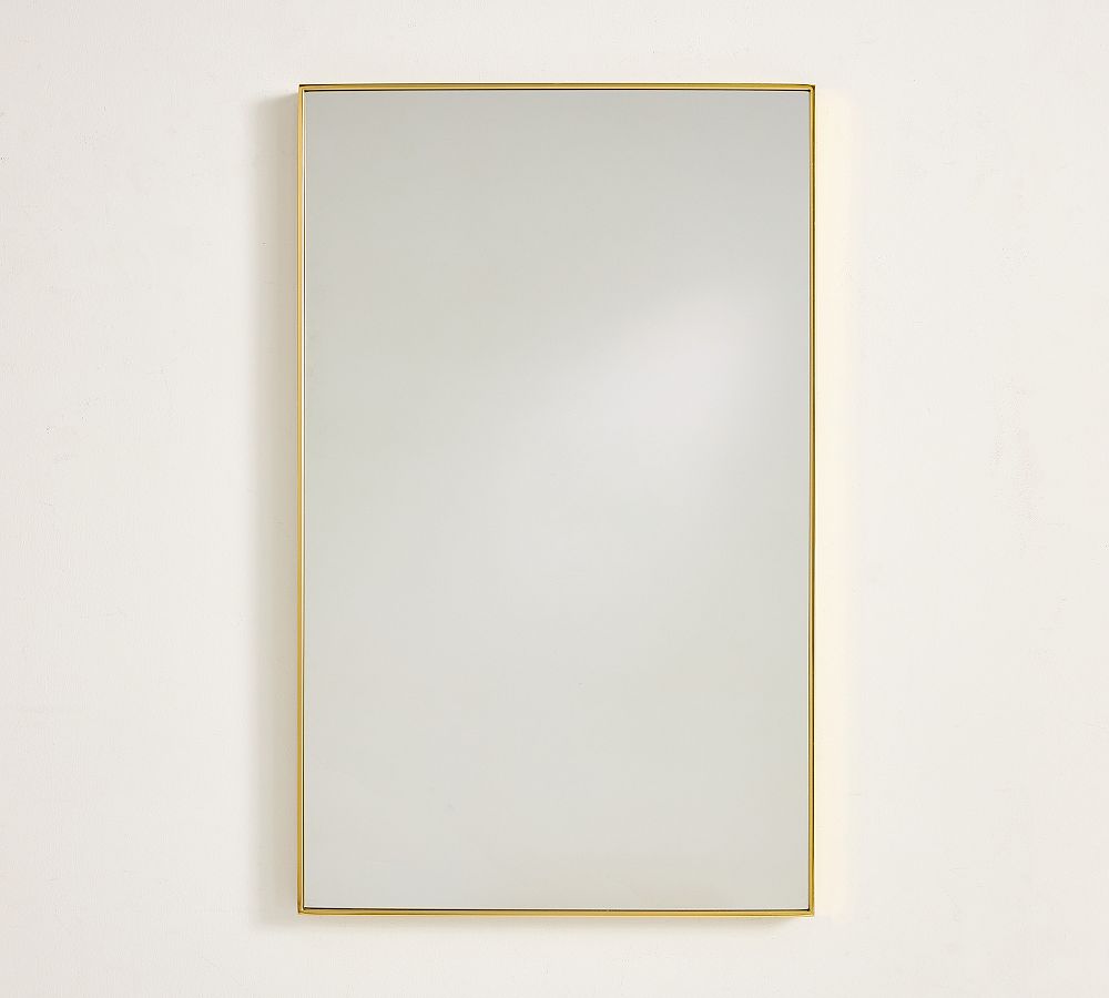 Open Box: Linden Rectangular Mirror, Vintage Brass