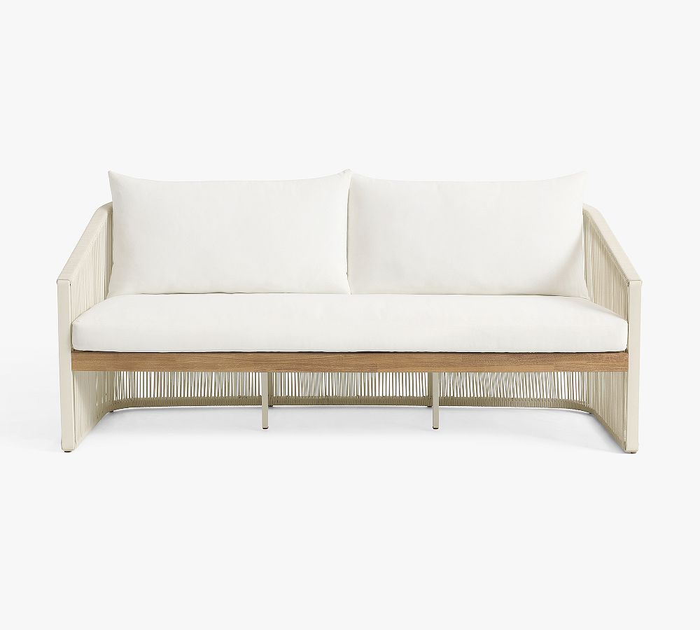 Open Box: Lakewood Rope Outdoor Sofa, 76" - Ivory