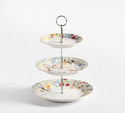 Spring Garden Stoneware Tiered Stand