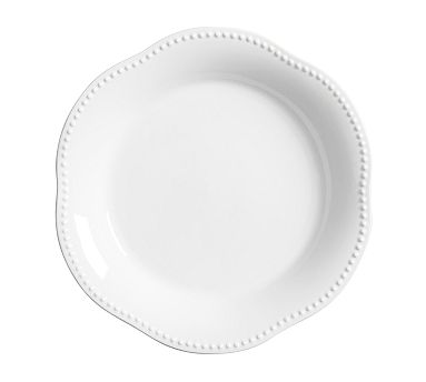 Emma Beaded Stoneware Serving Platter - True White