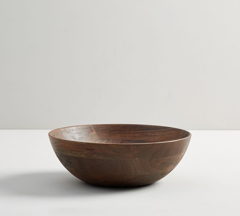 Chateau Wood Handcrafted Salad Bowls - Small 11" - Brown