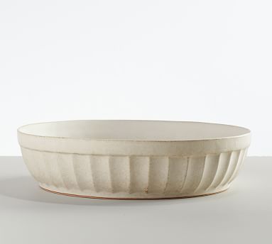 Mendocino Stoneware Shallow Serving Bowl - Ivory