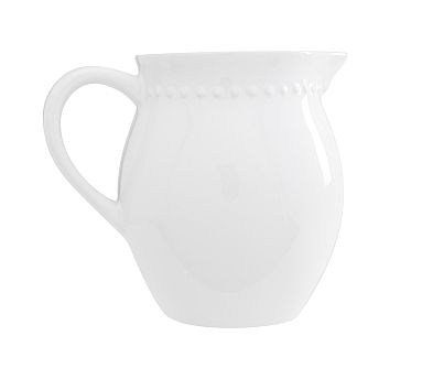 Emma Beaded Stoneware Pitcher - True White
