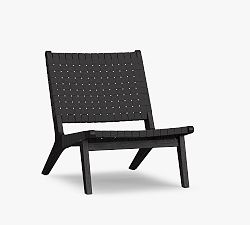 Open Box: Abbott Acacia Woven Outdoor Lounge Chair, Individual - Weathered Black