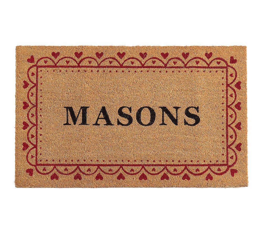 Personalized Hearts Doormat