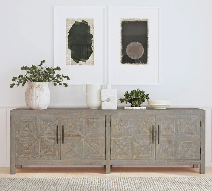 【最終1点】pottery barn  モビール Jovi Carved Reclaimed Wood Buffet (103.5