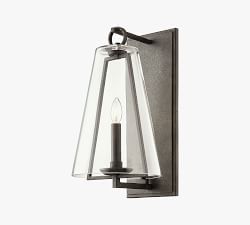 Catri Outdoor Iron &amp; Glass Sconce (16''-23&quot;)