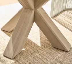 Abbott Concrete &amp; Acacia Round Outdoor Dining Table (48&quot;)