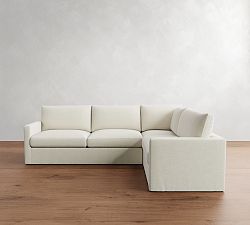 Westwood Slim Arm Slipcovered 3-Piece Sectional (118&quot;)
