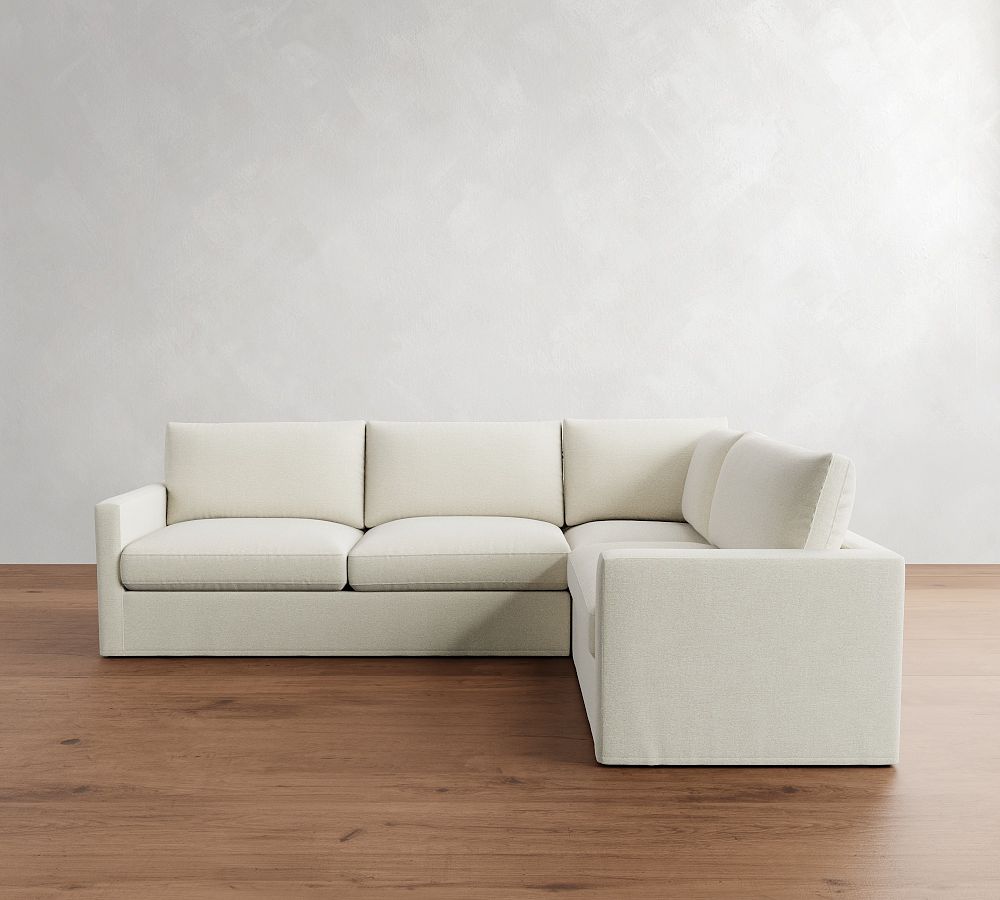 Westwood Slim Arm Slipcovered 3-Piece Sectional (118&quot;)
