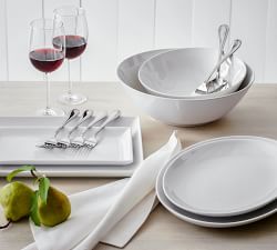 Entertaining Essentials Porcelain Nesting Serving Bowls  - Set of 2