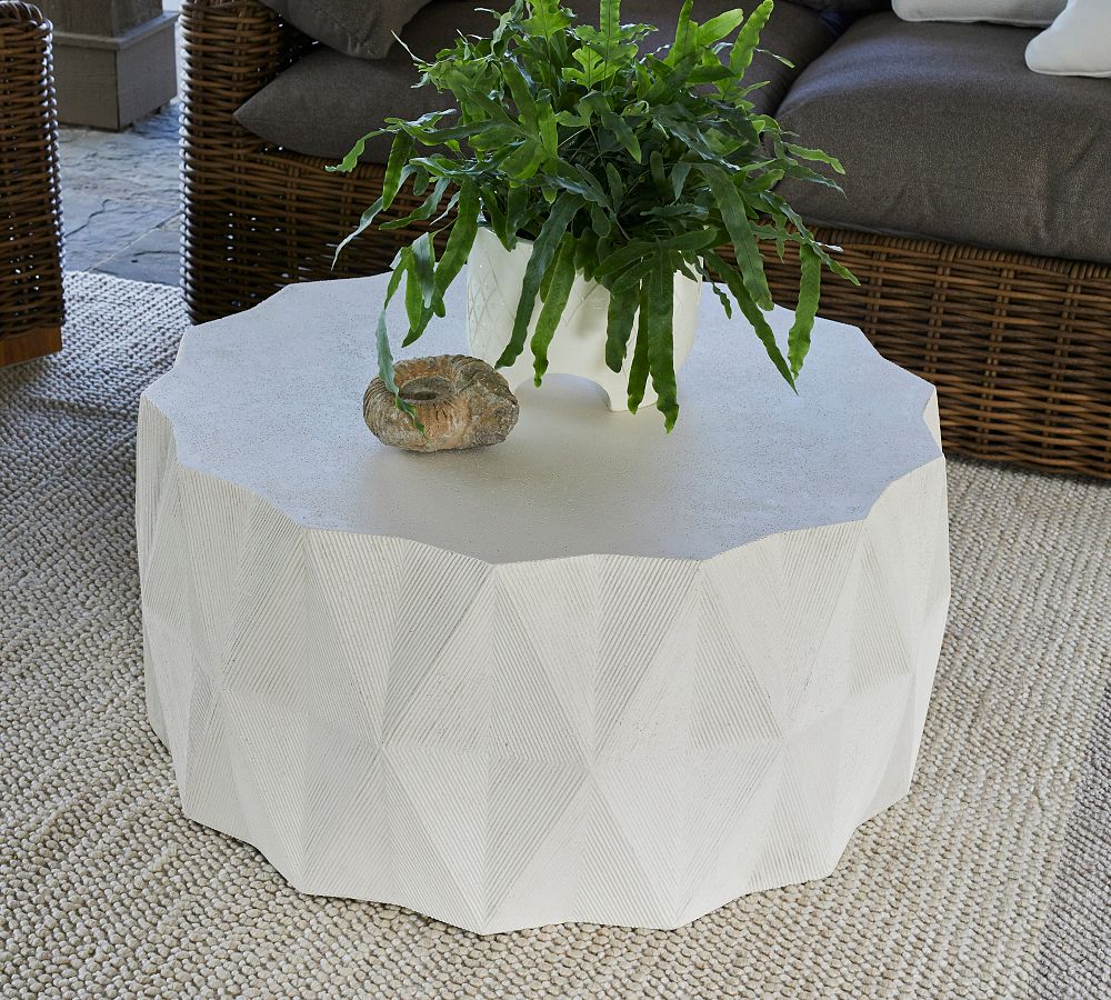 McCready Cast Stone Round Outdoor Coffee Table (40&quot;)