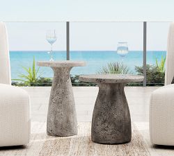 Nora Concrete Round Outdoor Accent Table (13&quot;-16&quot;)
