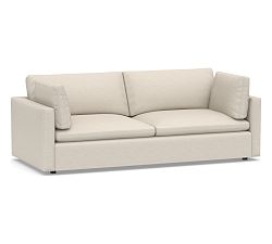 Open Box: Bolinas Sofa 90&quot;, Down Blend Wrapped Cushions, Performance Slub Cotton Stone