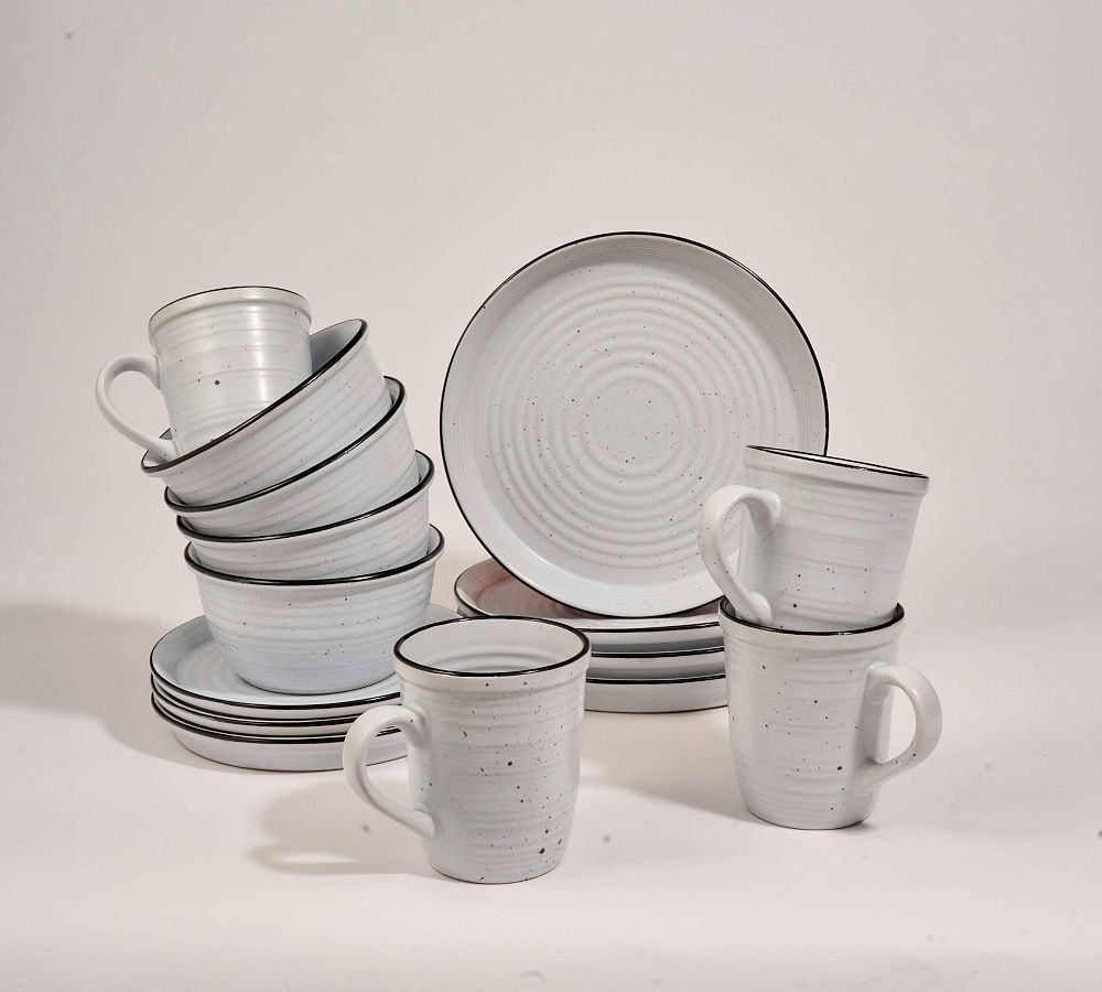 Porcelain Bistro Speckled Dinnerware Set, Set of 16