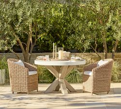 Abbott Concrete &amp; Acacia Round Outdoor Dining Table (48&quot;)
