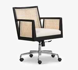 Lisbon Cane Swivel Desk Armchair