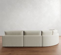 Westwood Slim Arm Slipcovered 4-Piece Curved Wedge Sectional (148&quot;)